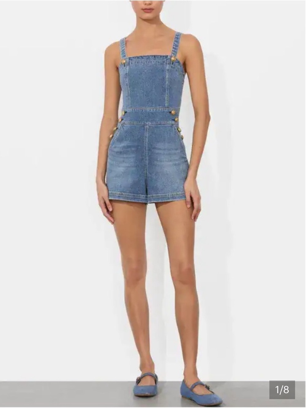 Alice + Olivia Vita Denim Romper - Picture 2 of 6